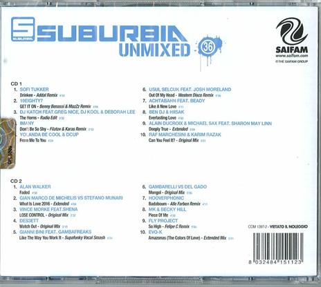 Suburbia Unmixed 36 - CD Audio - 2