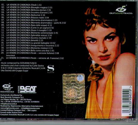 La venere di Cheronea (Colonna sonora) - CD Audio di Giovanni Fusco - 2