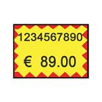 Etichette permanenti per prezzatrici formato 26×19 mm con stampa ” gialla contorno flash – giallo/rosso permanenti