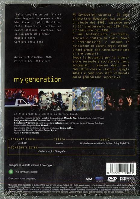 My Generation di Barbara Kopple,Thomas Haneke - DVD - 2