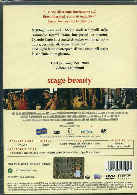 Stage Beauty di Richard Eyre - DVD - 2