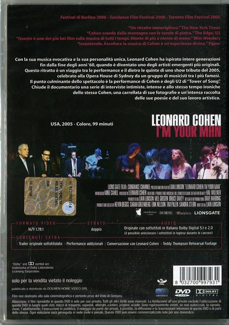 Leonard Cohen: I'm Your Man di Lian Lunson - DVD - 2