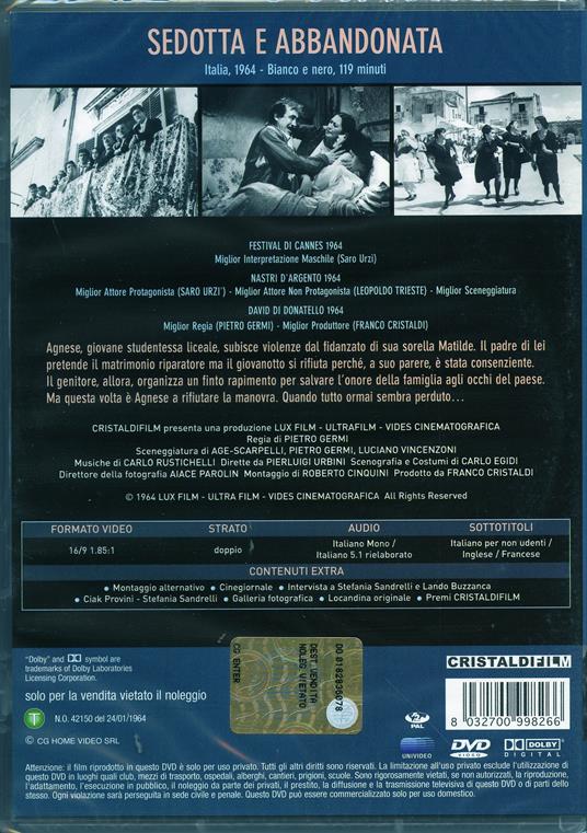 Sedotta e abbandonata di Pietro Germi - DVD - 2