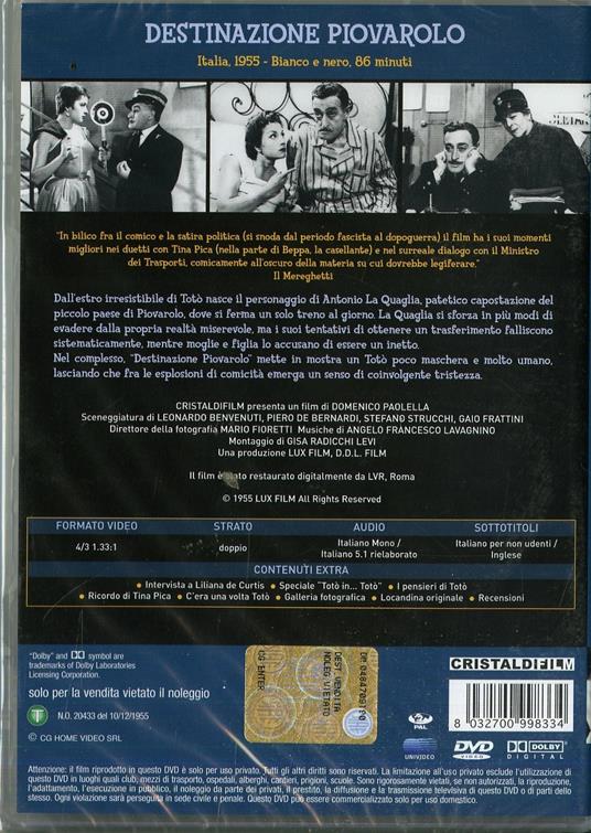Destinazione Piovarolo di Domenico Paolella - DVD - 2
