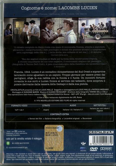 Cognome e nome: Lacombe Lucien di Louis Malle - DVD - 2