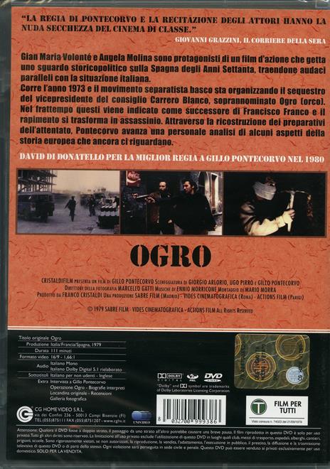 Ogro di Gillo Pontecorvo - DVD - 2