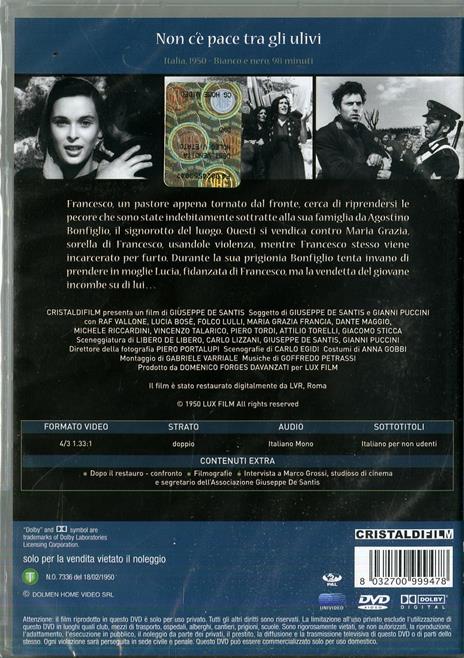 Non c'è pace tra gli ulivi di Giuseppe De Santis - DVD - 2