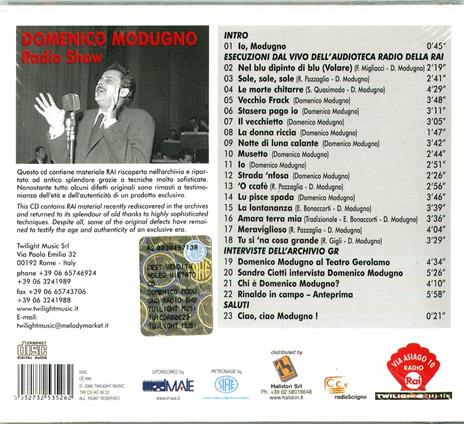 Radio Show - CD Audio di Domenico Modugno - 2