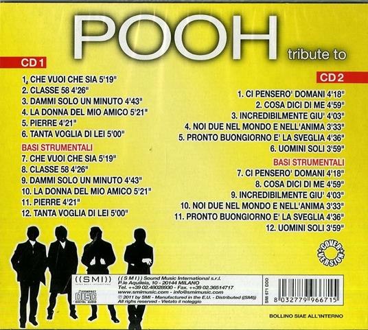 Tribute to Pooh ( + Base Karaoke) - CD Audio - 2