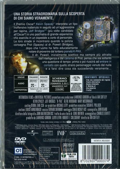 K-Pax. Da un altro mondo di Iain Softley - DVD - 2