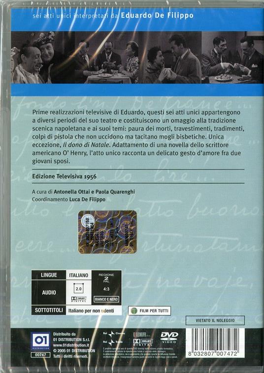 Sei atti unici in bianco e nero di Eduardo De Filippo - DVD - 2