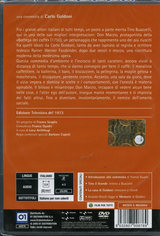 Goldoni. La bottega del caffè di Edmo Fenoglio - DVD - 2