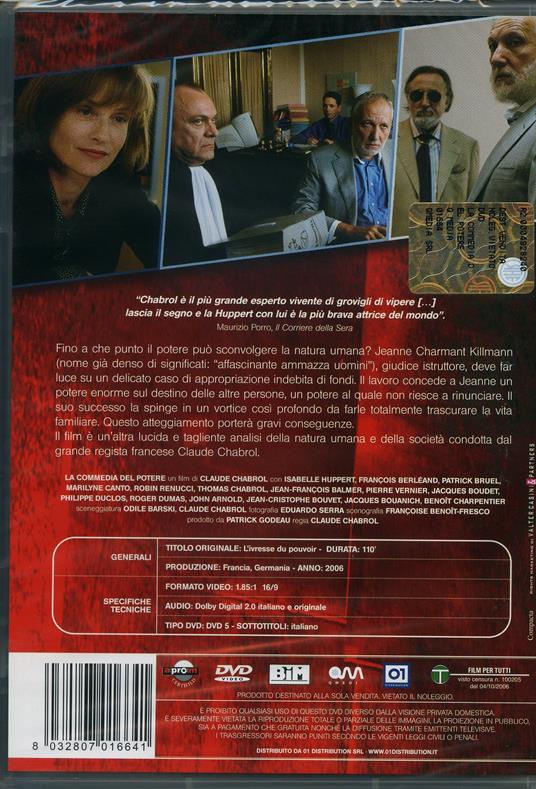 La commedia del potere di Claude Chabrol - DVD - 2