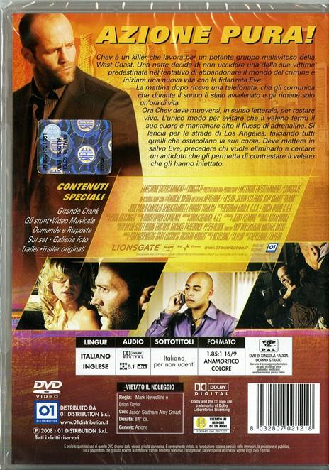 Crank di Mark Neveldine,Brian Taylor - DVD - 2