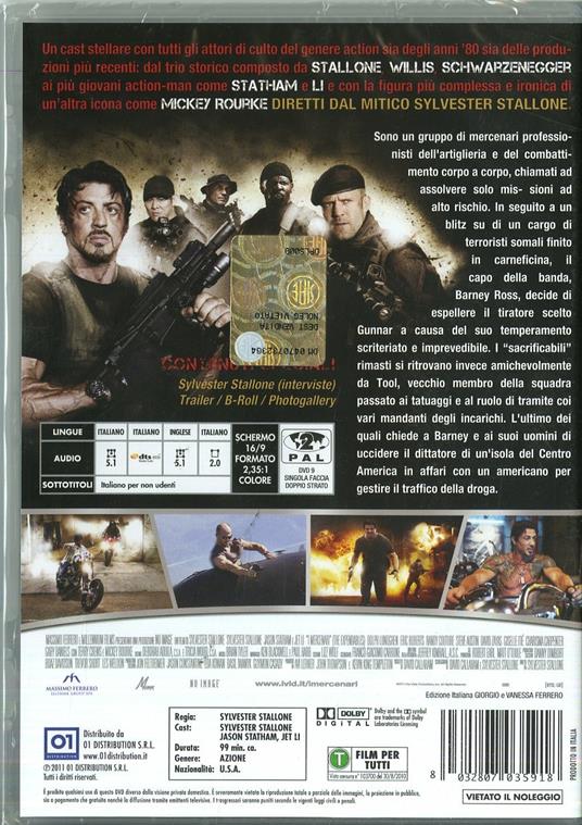 I mercenari. The Expendables di Sylvester Stallone - DVD - 2