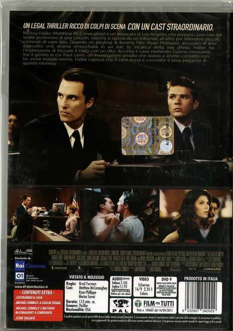The Lincoln Lawyer di Brad Furman - DVD - 2