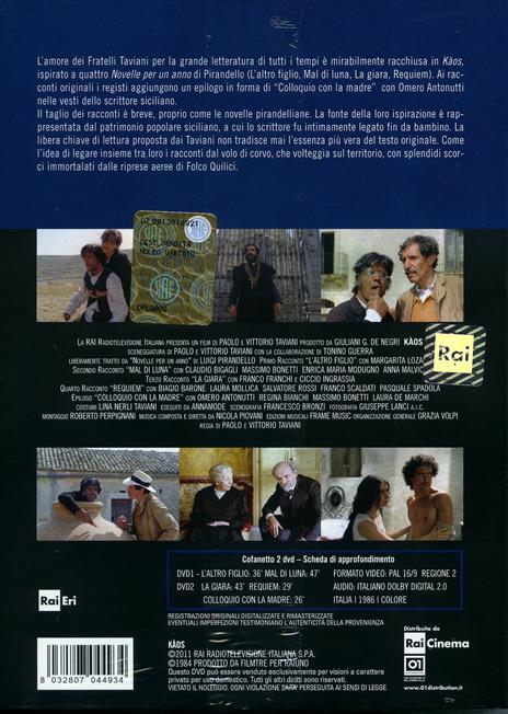Kaos (2 DVD) di Paolo Taviani,Vittorio Taviani - DVD - 2