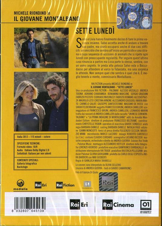 Il giovane Montalbano. Sette lunedì di Gianluca Maria Tavarelli - DVD - 2