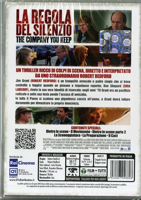 La regola del silenzio. The Company You Keep di Robert Redford - DVD - 2
