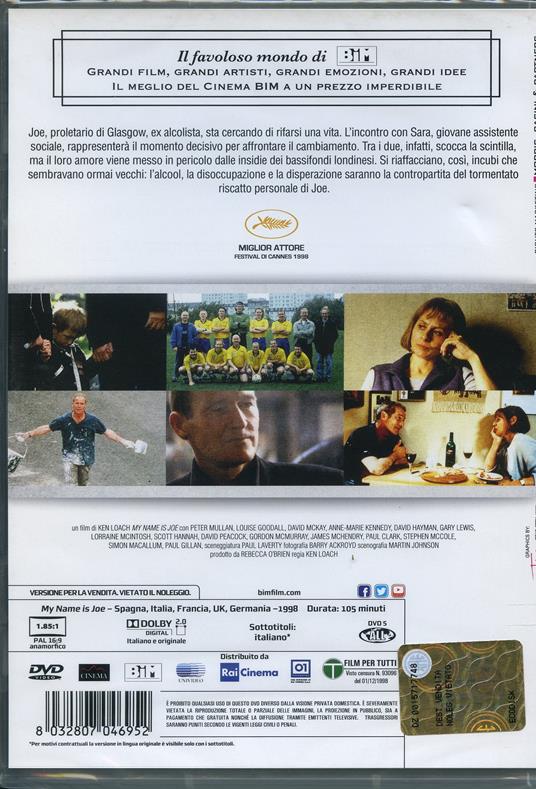 My Name Is Joe di Ken Loach - DVD - 2