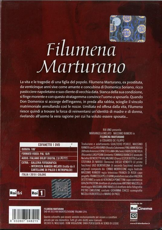 Filumena Marturano di Franza Di Rosa,Massimo Ranieri - DVD - 2