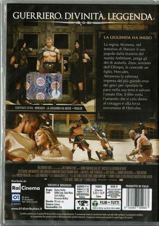Hercules. La leggenda ha inizio di Renny Harlin - DVD - 2
