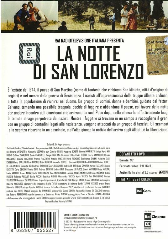 La notte di San Lorenzo di Paolo Taviani,Vittorio Taviani - DVD - 2
