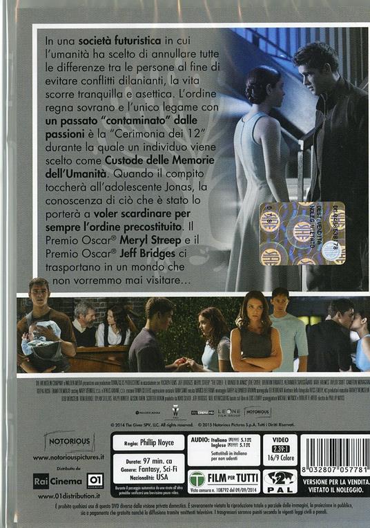 The Giver. Il mondo di Jonas di Phillip Noyce - DVD - 2