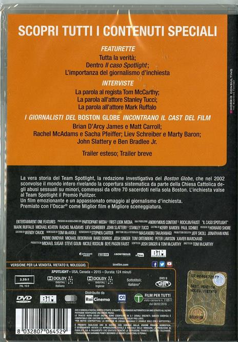 Il caso Spotlight di Thomas McCarthy - DVD - 2