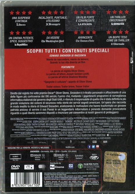 Snowden (DVD) di Oliver Stone - DVD - 2