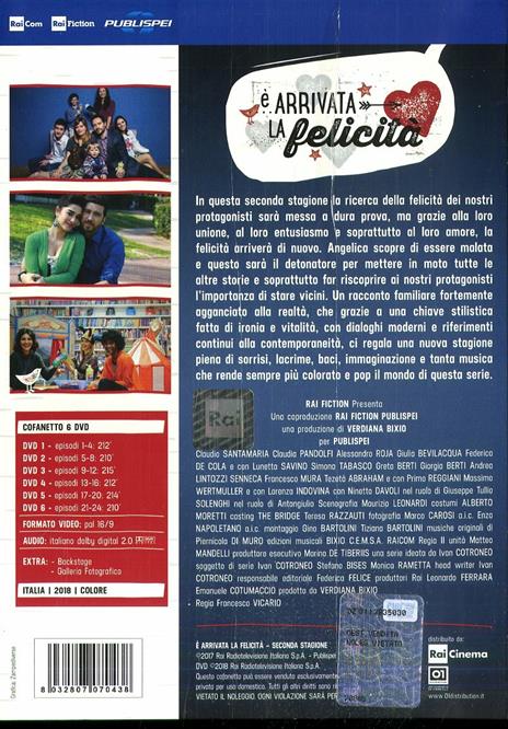 È arrivata la felicità. Stagione 2. Serie TV ita (6 DVD) di Francesco Vicario - DVD - 2