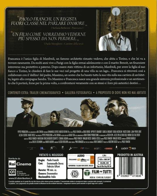 Dove non ho mai abitato (Blu-ray) di Paolo Franchi - Blu-ray - 2