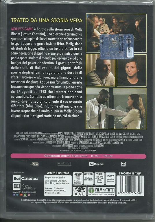Molly's Game (DVD) di Aaron Sorkin - DVD - 2