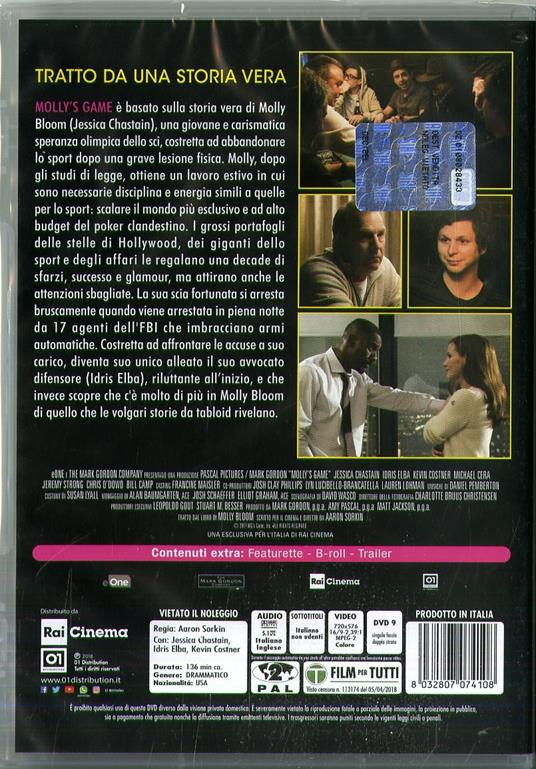 Molly's Game (DVD) di Aaron Sorkin - DVD - 3