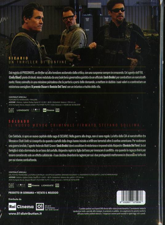 Cofanetto Sicario + Soldado (DVD) di Denis Villeneuve,Stefano Sollima - 2