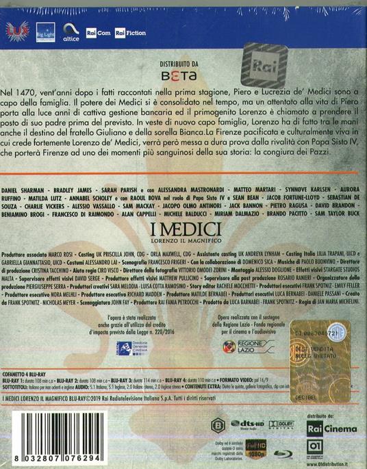 I Medici. Lorenzo il Magnifico. Stagione 2. Serie TV ita (4 Blu-ray) di Jon Cassar - Blu-ray - 2