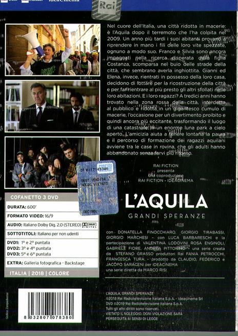 L' Aquila, grandi speranze. Serie TV ita (3 DVD) di Marco Risi - DVD - 2