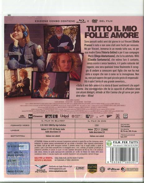 Tutto il mio folle amore (Blu-ray + DVD) di Gabriele Salvatores - DVD + Blu-ray - 2