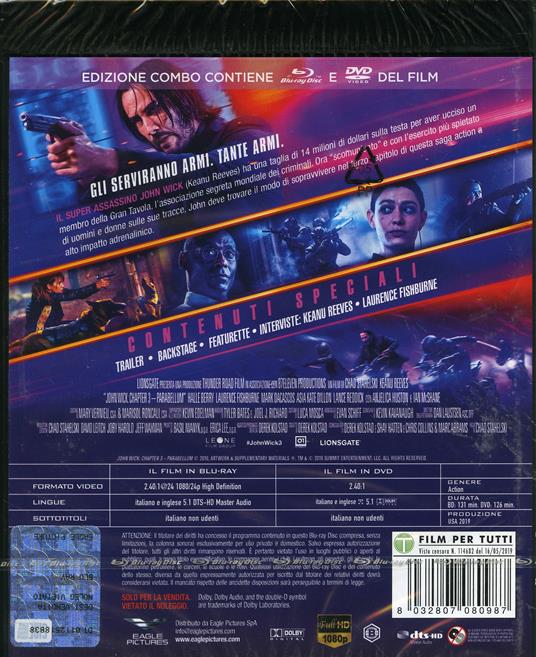 John Wick 3. Parabellum. Con calendario 2021 (DVD + Blu-ray) di Chad Stahelski - DVD + Blu-ray - 2