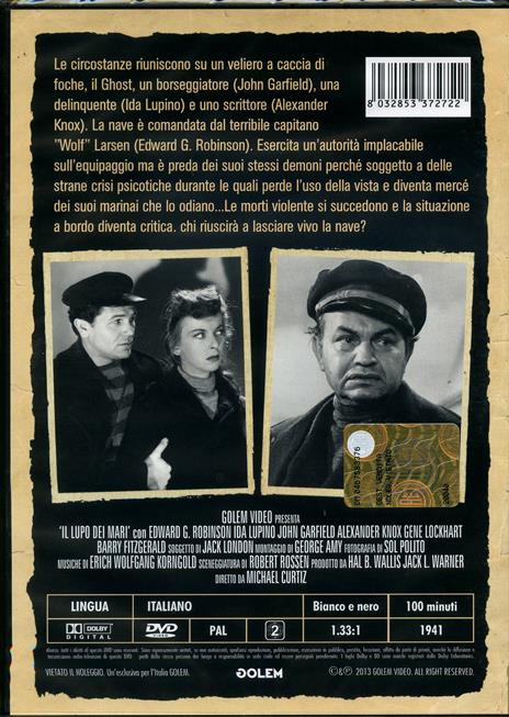 Il lupo dei mari di Michael Curtiz - DVD - 2