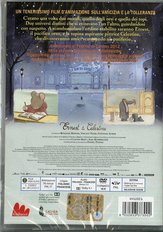 Ernest & Celestine di Stéphane Aubier,Vincent Patar,Benjamin Renner - DVD - 2