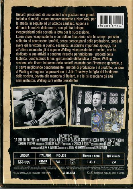 La sete del potere di Robert Wise - DVD - 2