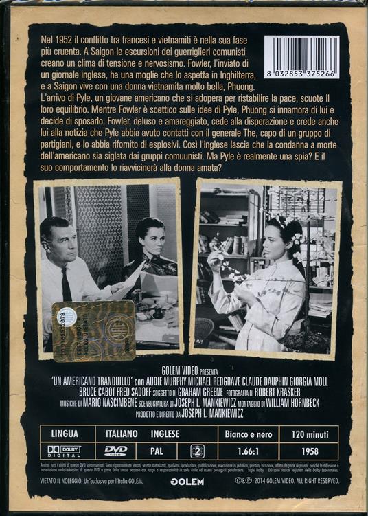 Un americano tranquillo di Joseph Leo Mankiewicz - DVD - 2