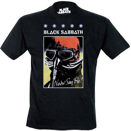 T-Shirt uomo Black Sabbath. Never Say Die Poster