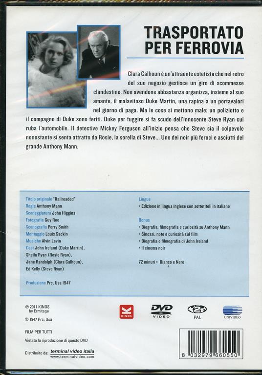 Trasportato per ferrovia di Anthony Mann - DVD - 2