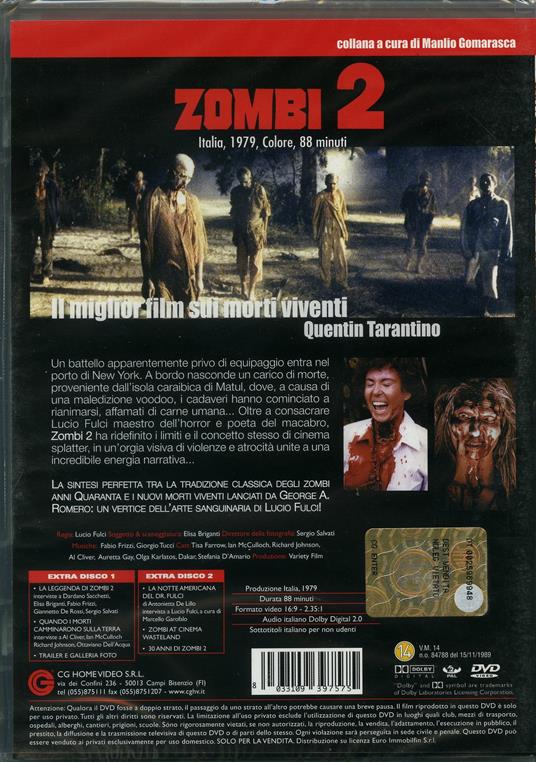 Zombi 2 (2 DVD)<span>.</span> Collector's Edition di Lucio Fulci - DVD - 2