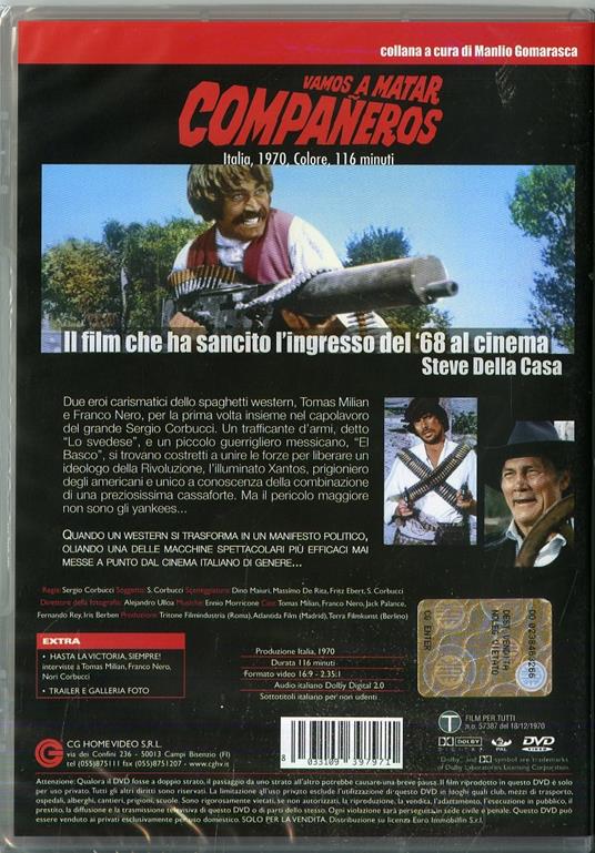 Vamos a matar compañeros di Sergio Corbucci - DVD - 2