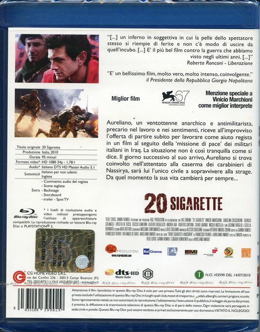 20 sigarette di Aureliano Amadei - Blu-ray - 2