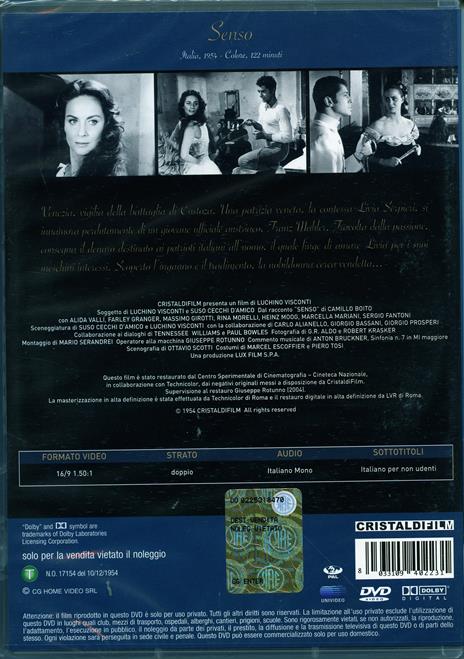 Senso di Luchino Visconti - DVD - 2