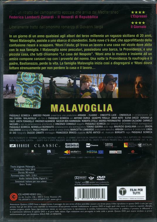 Malavoglia di Pasquale Scimeca - DVD - 2